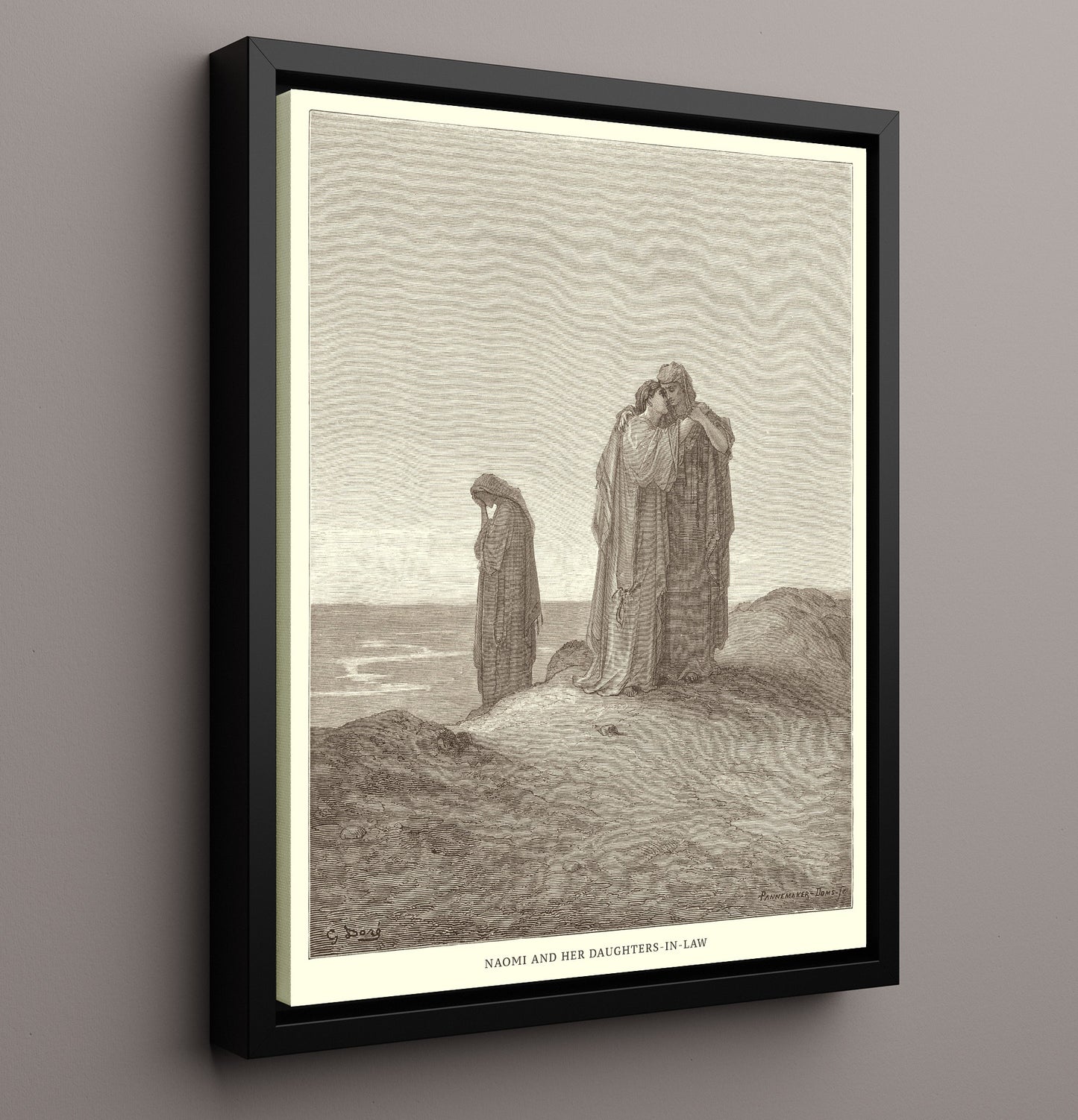 Naomi and Her Daughters-in-Law Ruth 1:14 Dore Bible Illustration Wall Art 16x20 Framed Canvas wall art print