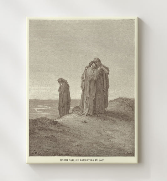 Naomi and Her Daughters-in-Law Ruth 1:14 by Gustave Doré 8x10 Canvas Bible illustration wall art