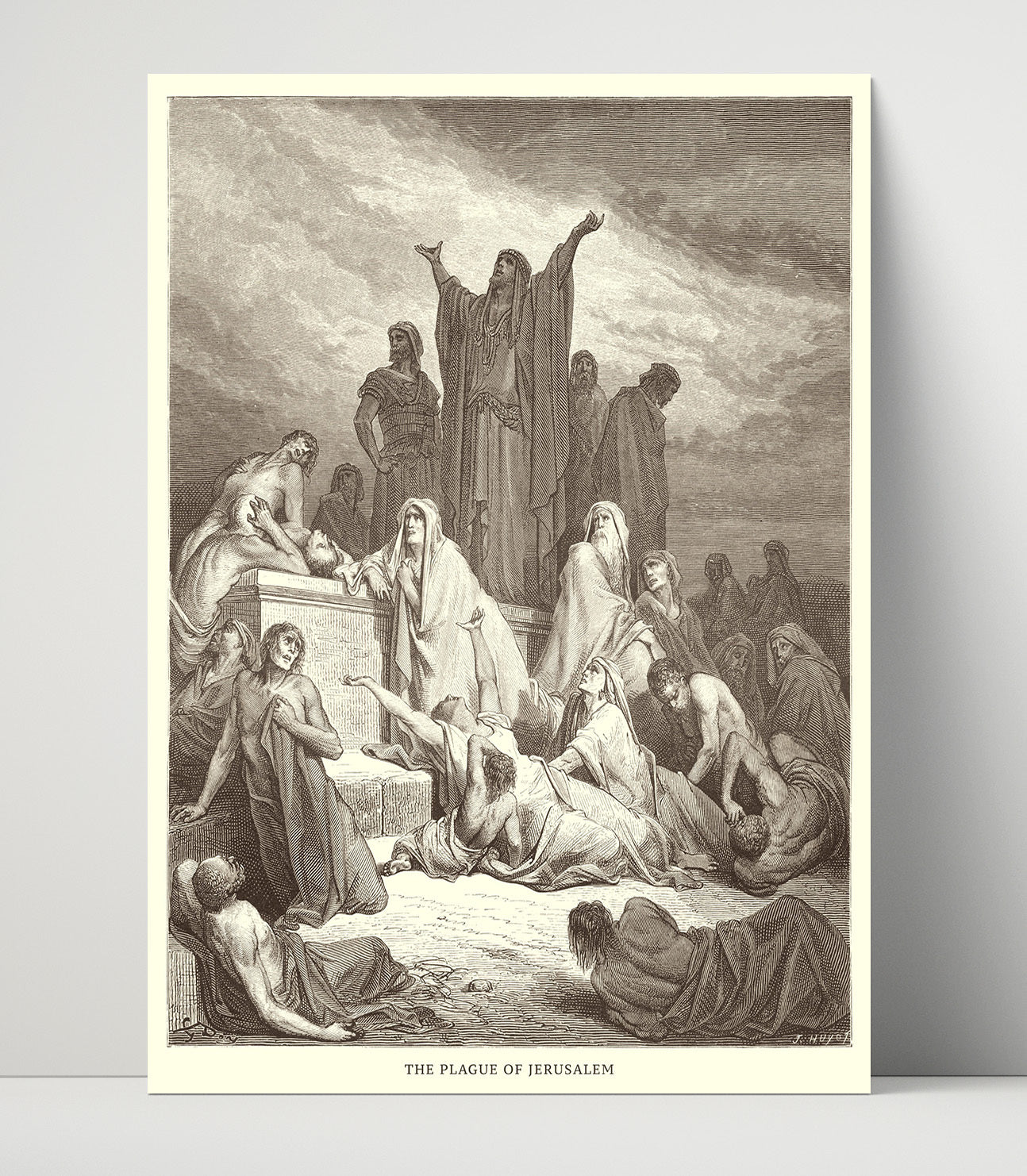 Nehemiah Views the Ruins of Jerusalems Walls Nehemiah 2:11-15 Dore Bible Illustration Wall Art 16x20 Unframed Print wall art print