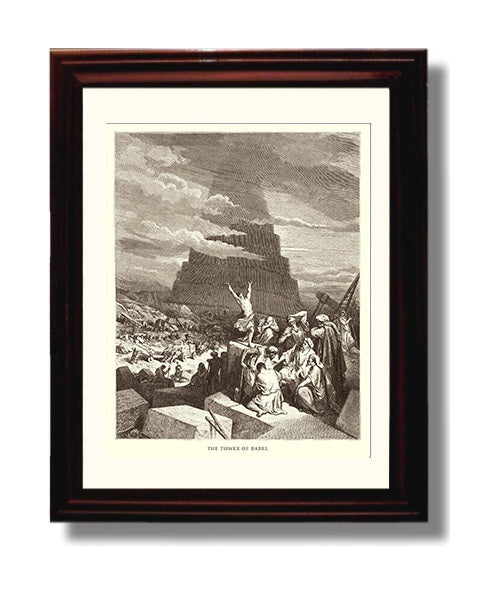 Noah Curses Ham and Canaan Genesis 9:20-27 Dore Bible Illustration Wall Art 8x10 Beveled Frame wall art print