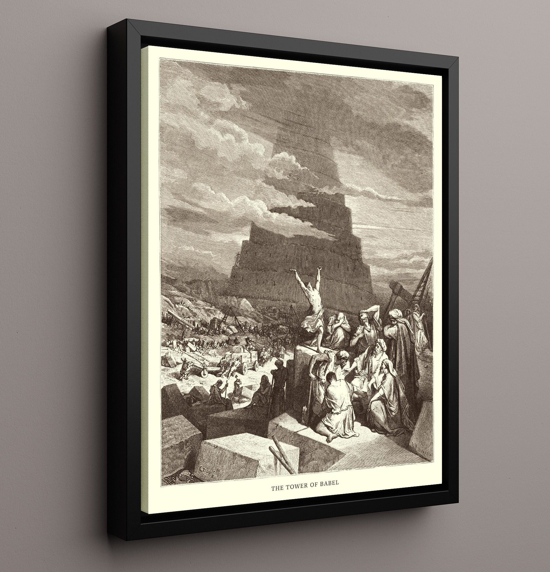 Noah Curses Ham and Canaan Genesis 9:20-27 Dore Bible Illustration Wall Art 16x20 Framed Canvas wall art print