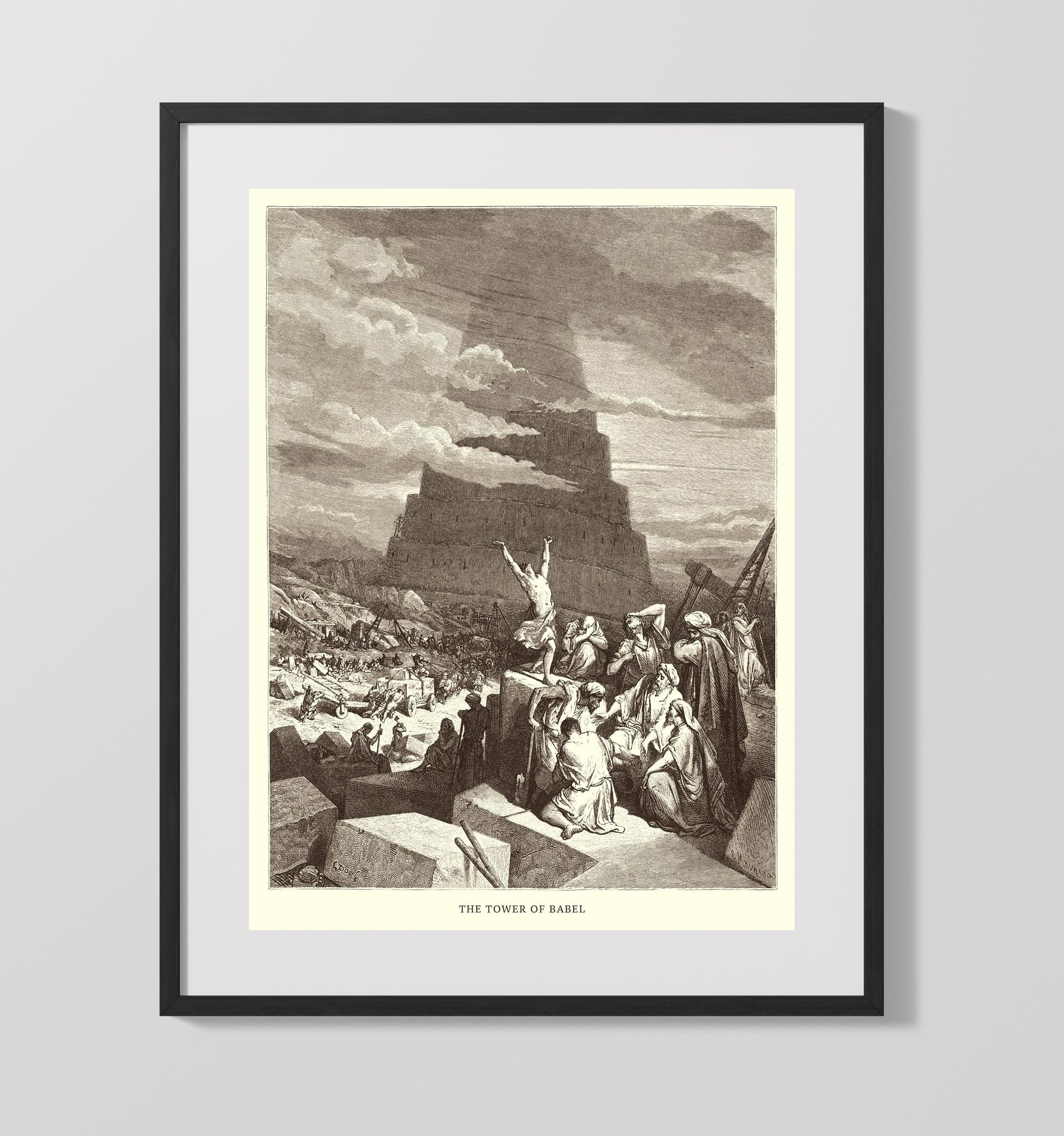 Noah Curses Ham and Canaan Genesis 9:20-27 Dore Bible Illustration Wall Art 16x20 Gallery Frame wall art print