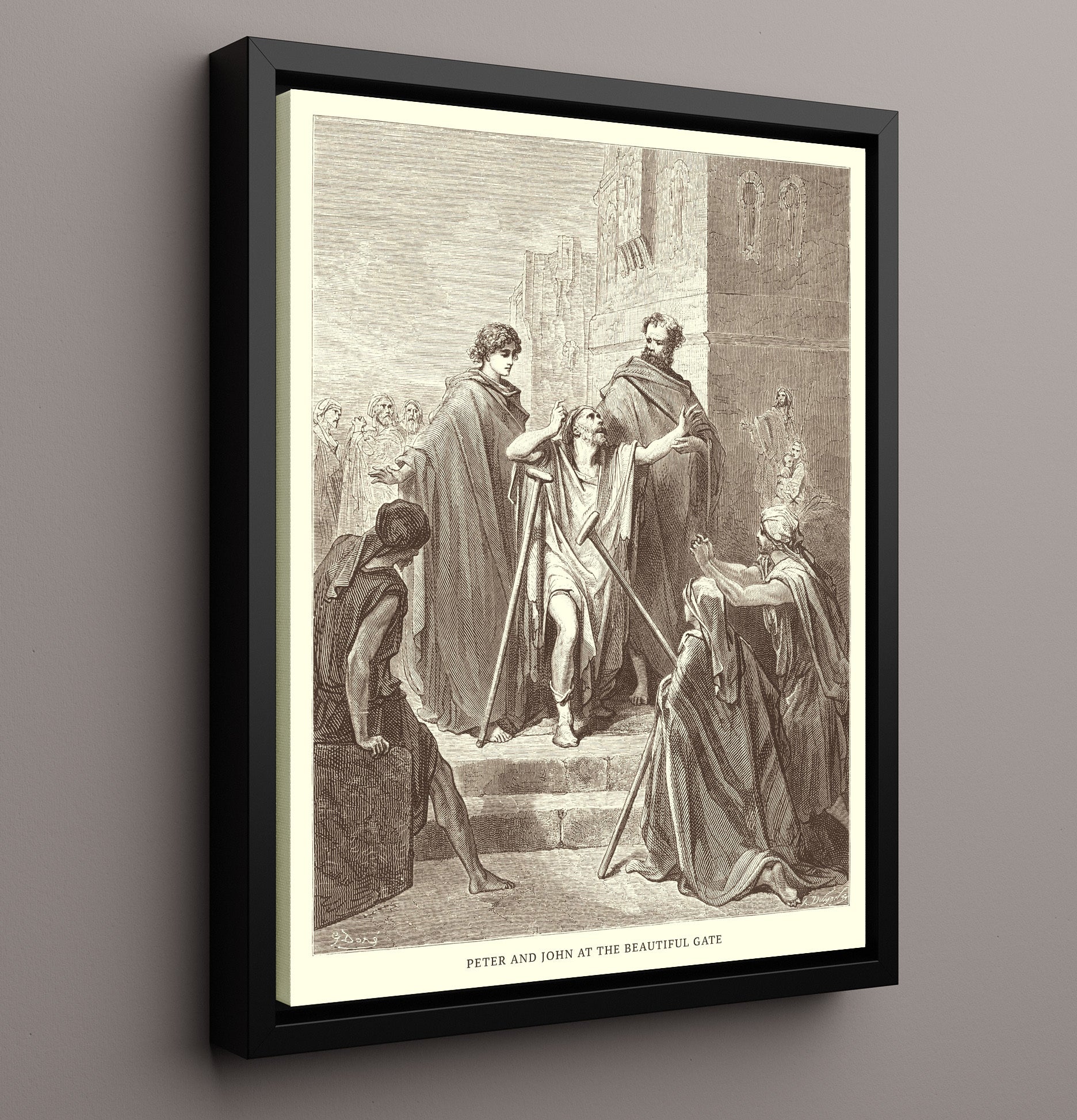 Paul Is Shipwrecked Acts 27:27-44 Dore Bible Illustration Wall Art 16x20 Framed Canvas wall art print