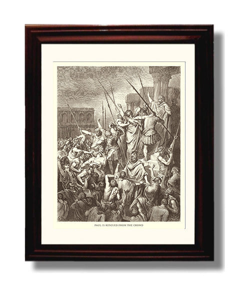 Paul Preaches at Ephesus Acts 19 Dore Bible Illustration Wall Art 8x10 Beveled Frame wall art print