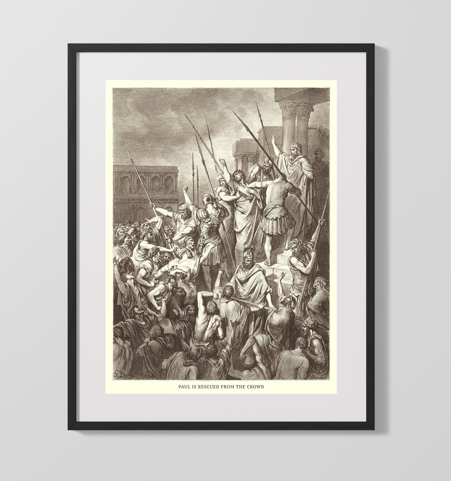 Paul Preaches at Ephesus Acts 19 Dore Bible Illustration Wall Art 16x20 Gallery Frame wall art print