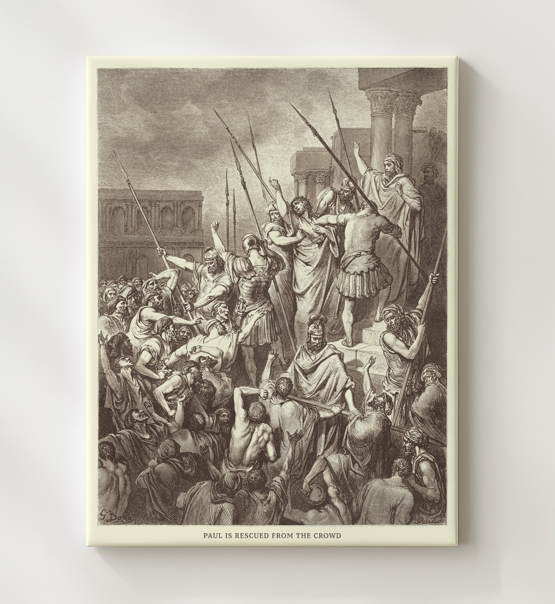Paul Preaches at Ephesus Acts 19 Dore Bible Illustration Wall Art 20x24 Canvas wall art print