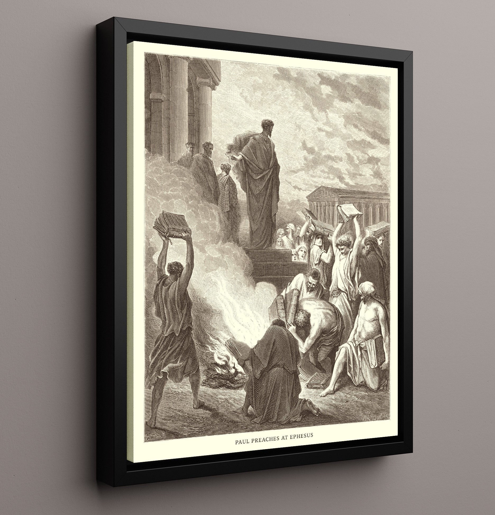 Paul Preaches to the Thessalonians Acts 17:1-4 Dore Bible Illustration Wall Art 16x20 Framed Canvas wall art print