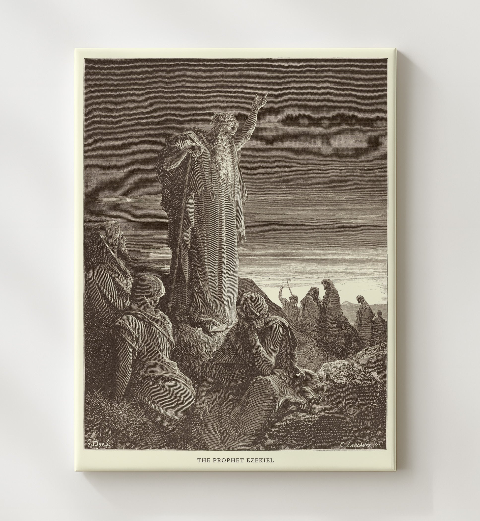 People Mourn Over the Destruction of Jerusalem Lamentations 1 Dore Bible Illustration Wall Art 20x24 Canvas wall art print