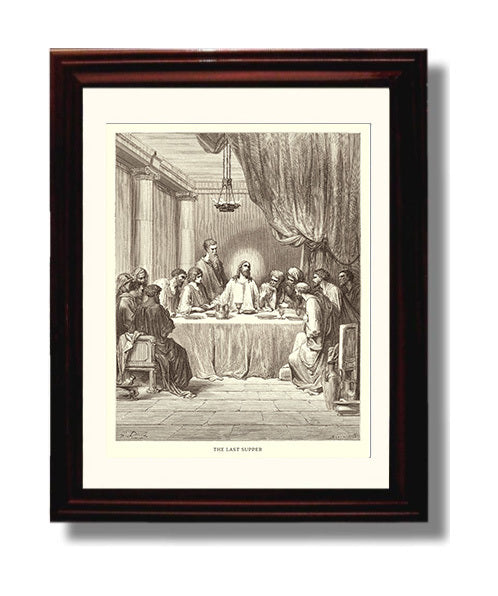 Peter Denies Knowing Jesus Luke 22:54-62 Dore Bible Illustration Wall Art 8x10 Beveled Frame wall art print