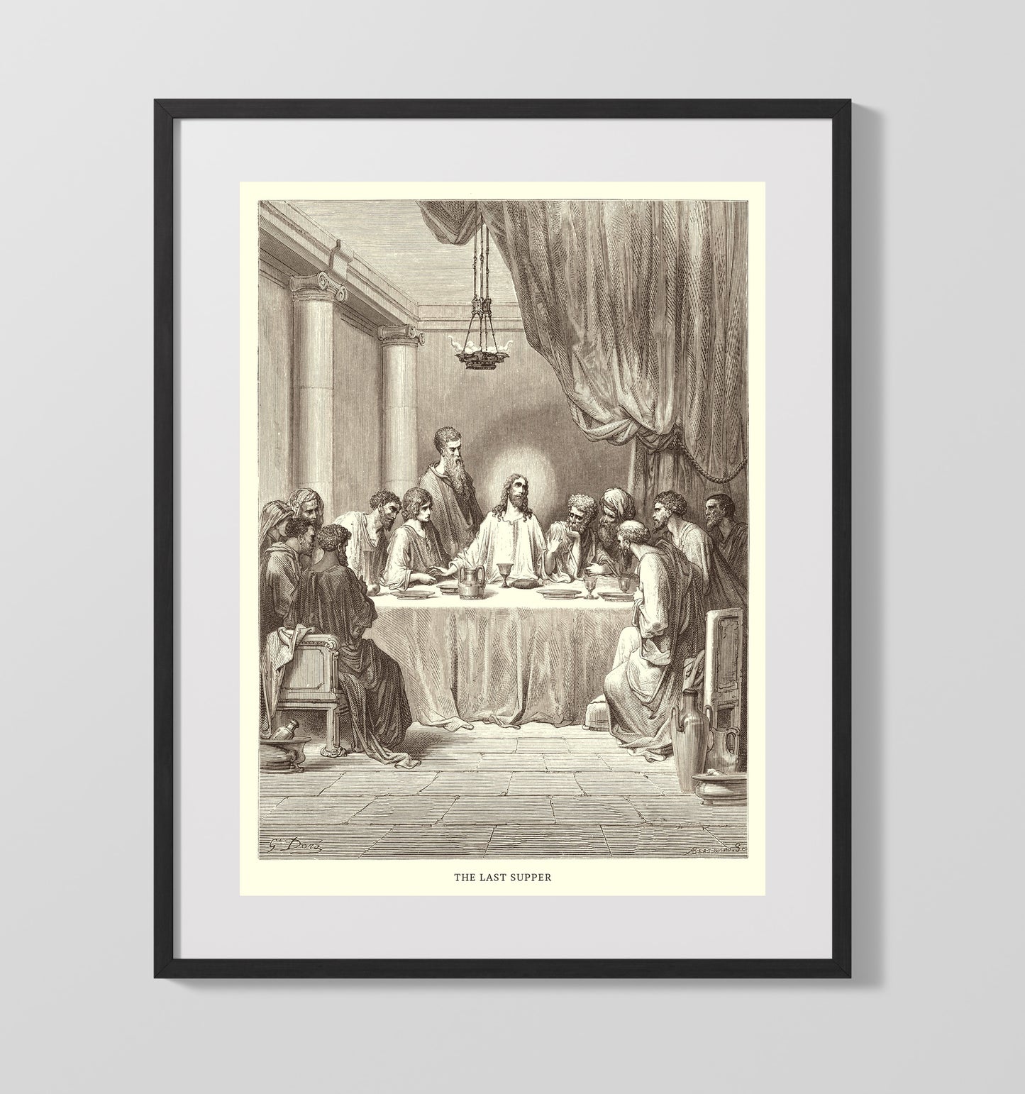 Peter Denies Knowing Jesus Luke 22:54-62 Dore Bible Illustration Wall Art 16x20 Gallery Frame wall art print
