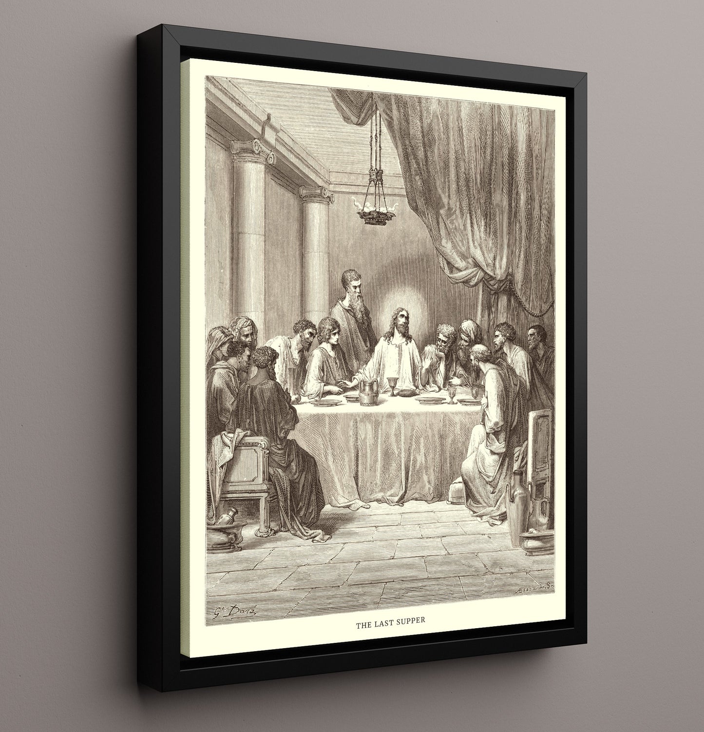 Peter Denies Knowing Jesus Luke 22:54-62 Dore Bible Illustration Wall Art 16x20 Framed Canvas wall art print