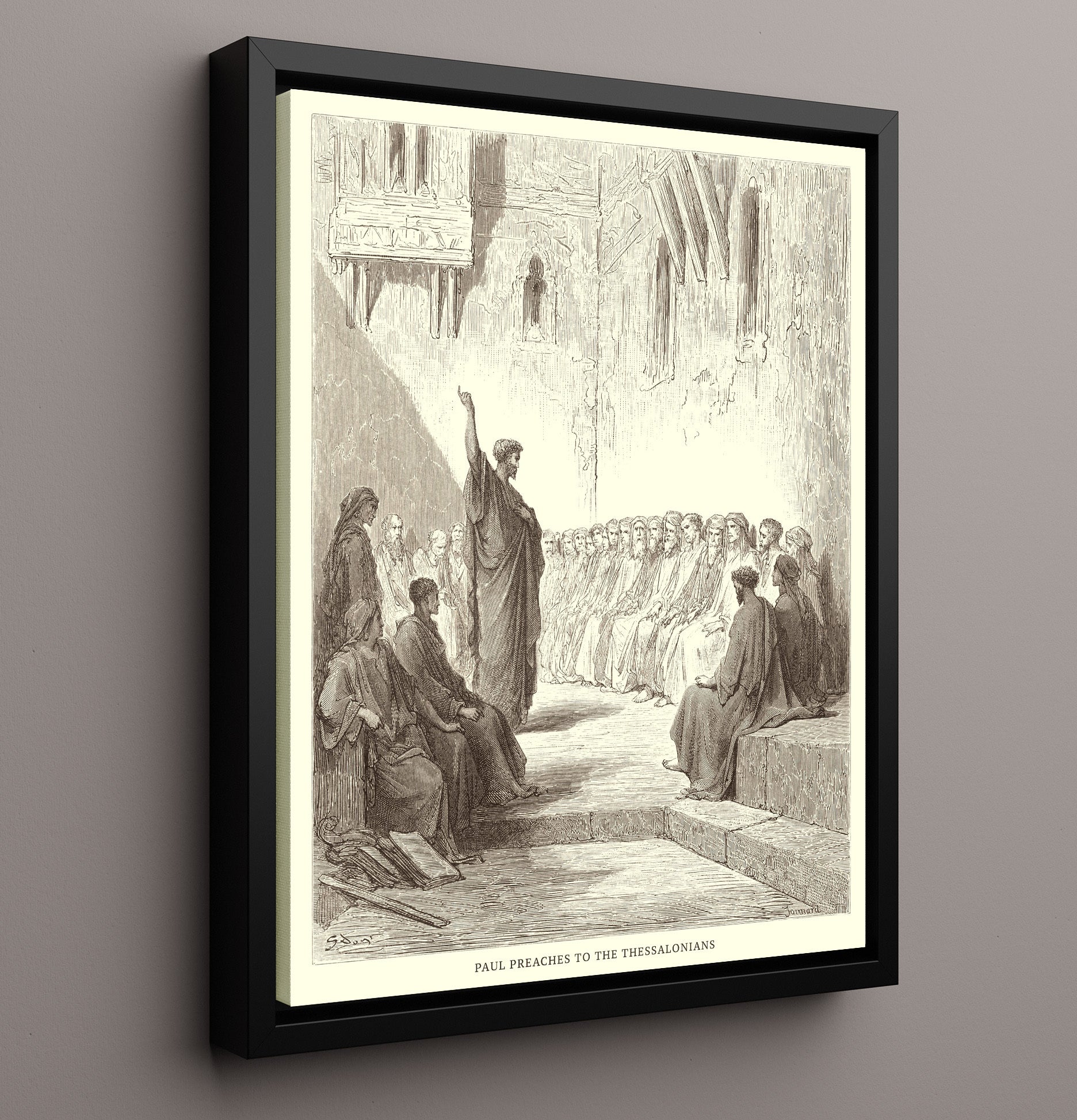 Peter Is Delivered from Prison Acts 12:1-19 Dore Bible Illustration Wall Art 16x20 Framed Canvas wall art print