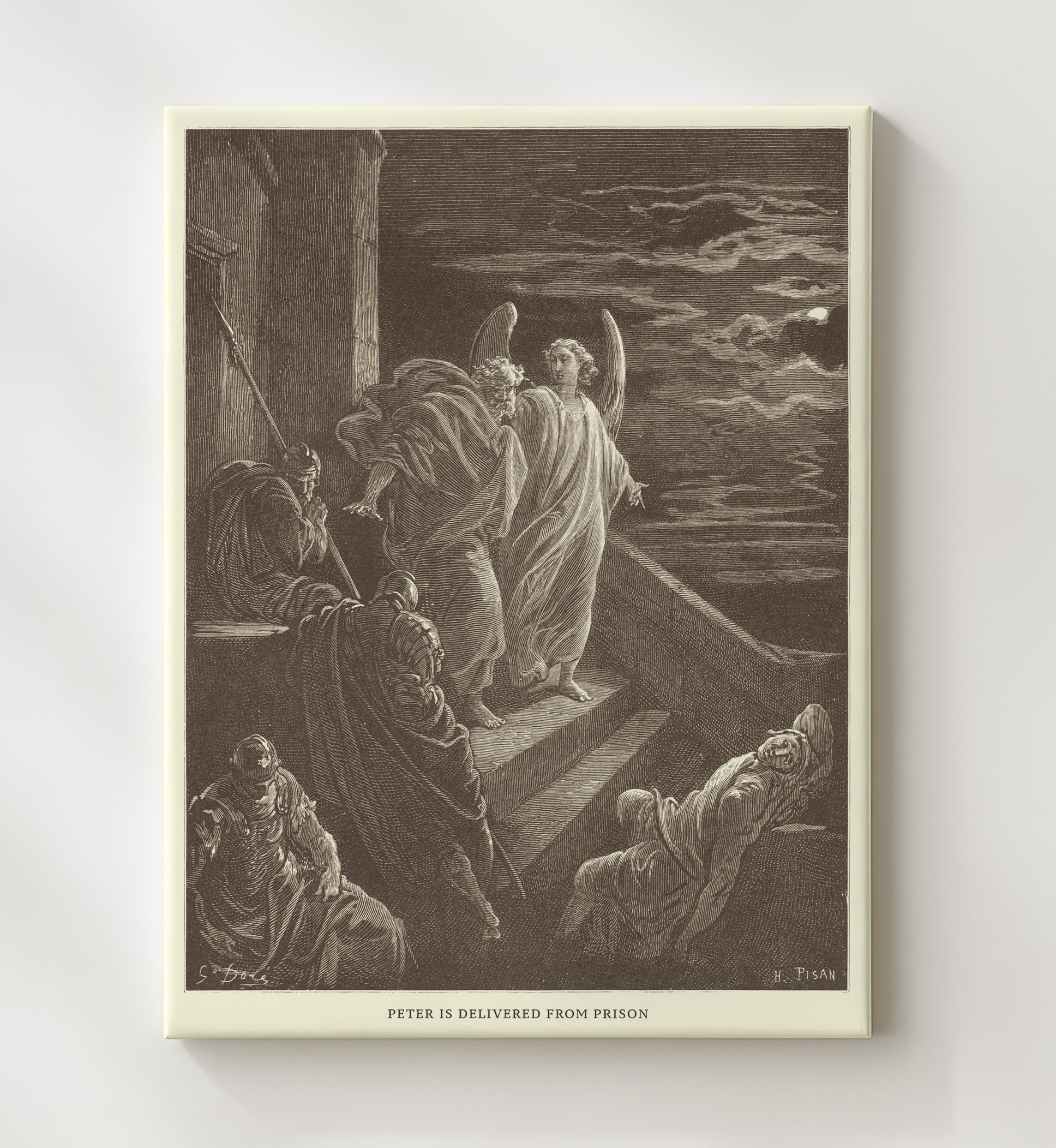 Peter Preaches in the House of Cornelius Acts 10:34-48 Dore Bible Illustration Wall Art 20x24 Canvas wall art print