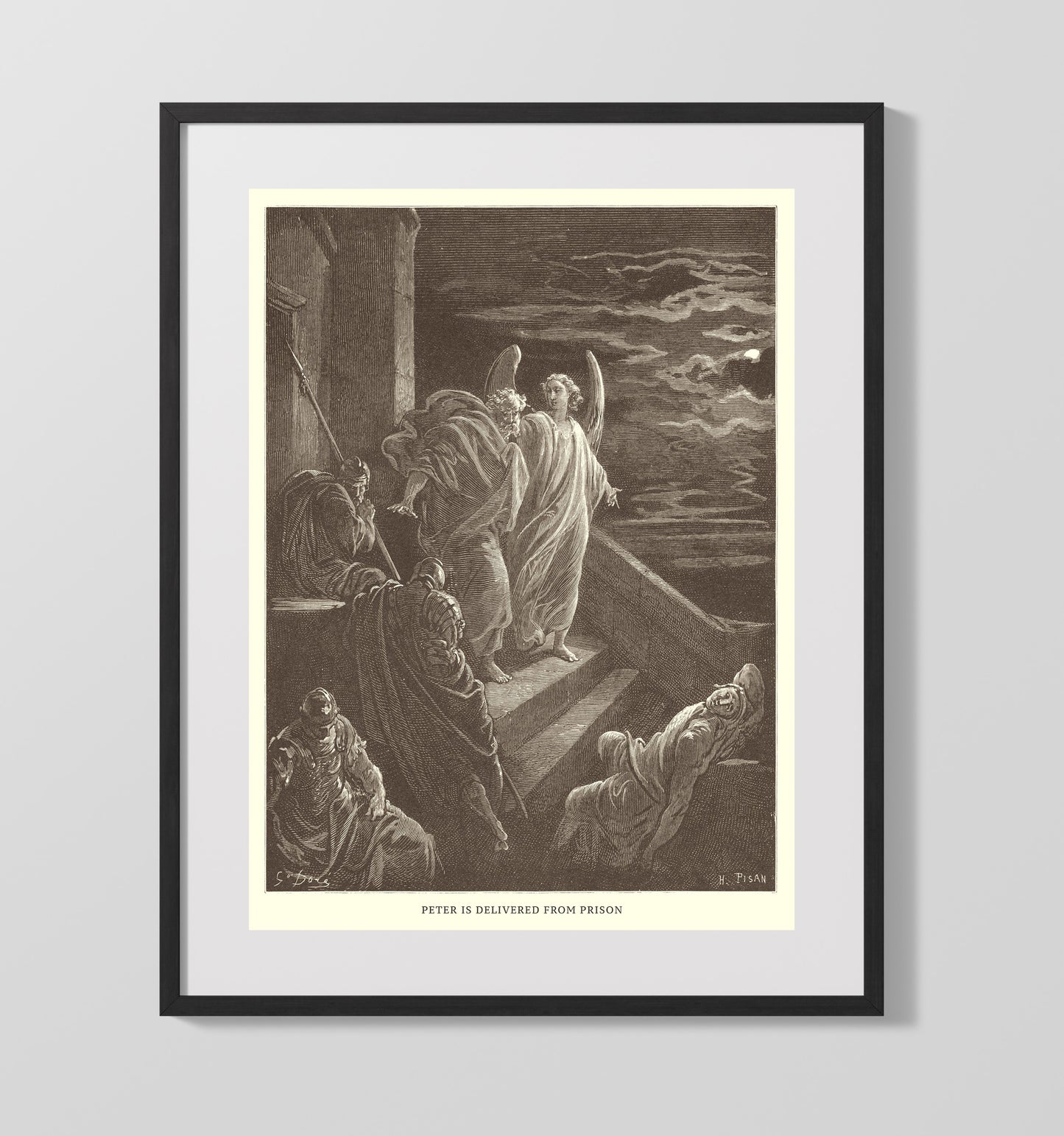 Peter Preaches in the House of Cornelius Acts 10:34-48 Dore Bible Illustration Wall Art 16x20 Gallery Frame wall art print
