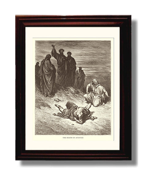 Peter and John at the Beautiful Gate Acts 3:1-10 Dore Bible Illustration Wall Art 8x10 Beveled Frame wall art print