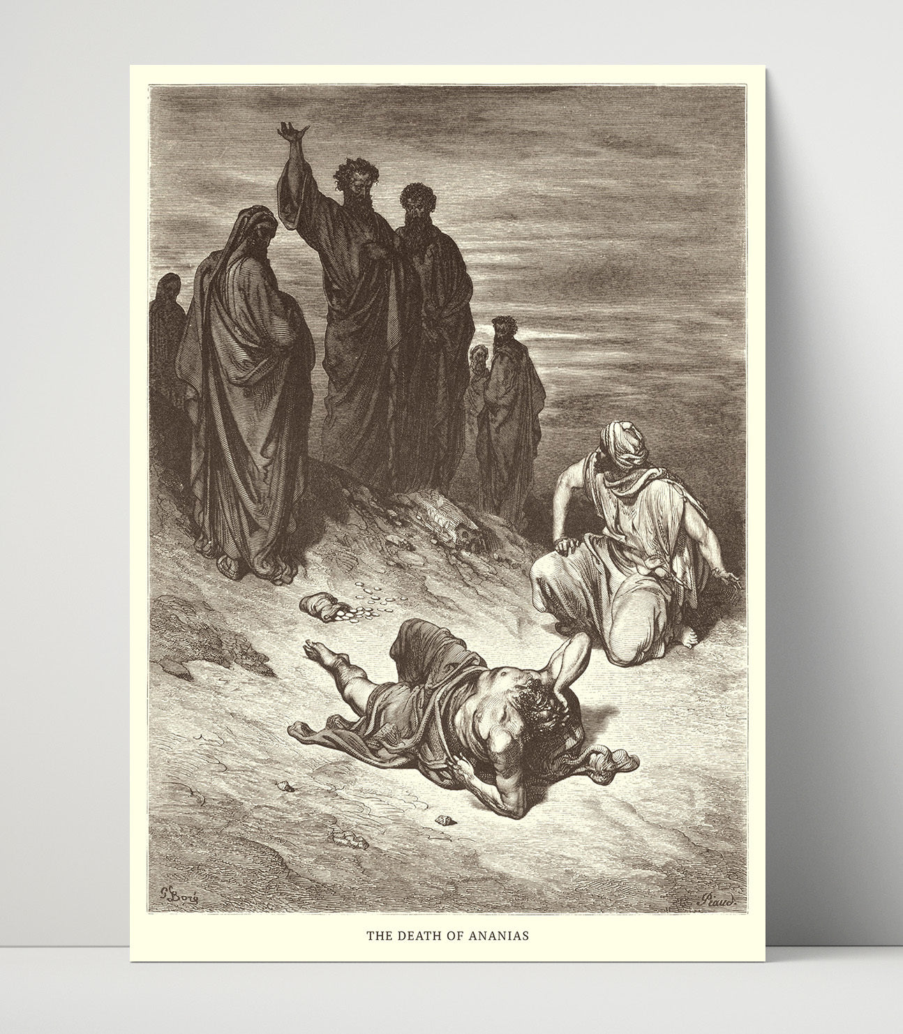 Peter and John at the Beautiful Gate Acts 3:1-10 Dore Bible Illustration Wall Art 16x20 Unframed Print wall art print