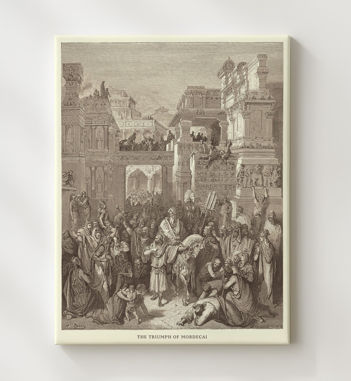 Queen Vashti Refuses to Obey Ahasuerus Command Esther 1:10-22 Dore Bible Illustration Wall Art 20x24 Canvas wall art print