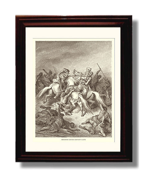 Rizpahs Kindness Toward the Dead 2 Samuel 21:10 Dore Bible Illustration Wall Art 8x10 Beveled Frame wall art print