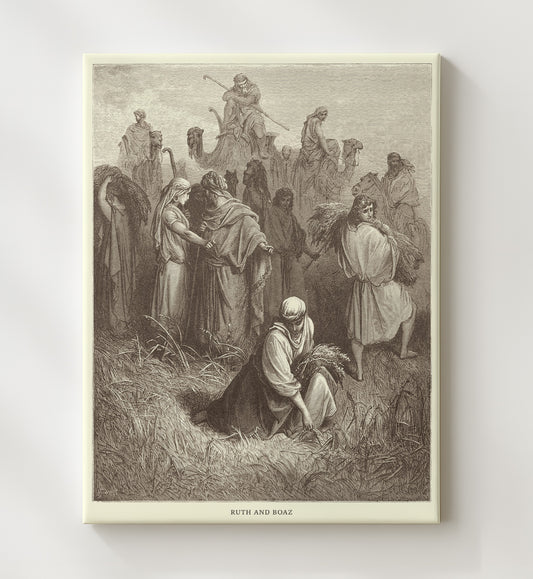 Ruth and Boaz - Ruth 2:8-16 - Doré - 20x24 Canvas