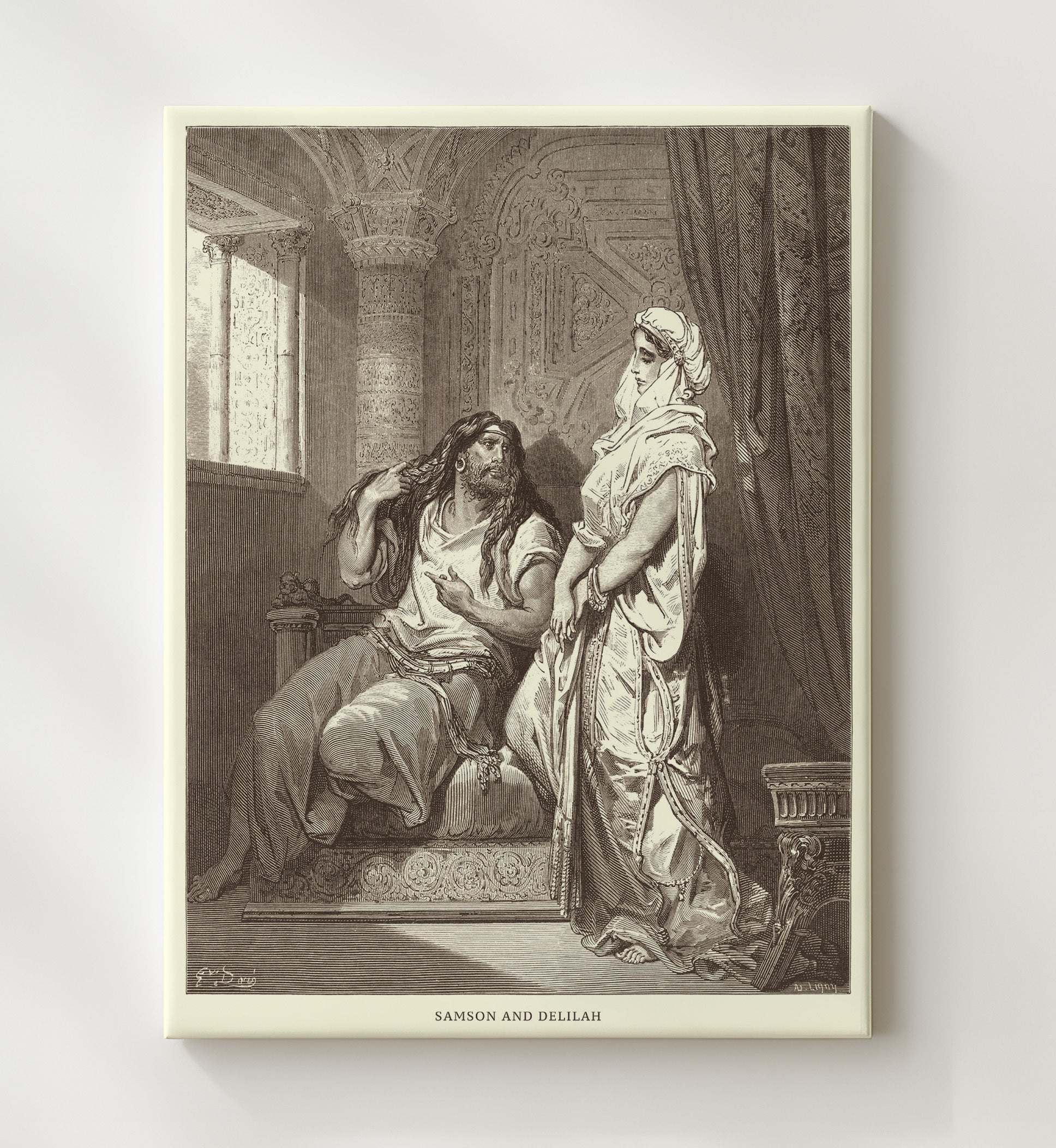 Samson and Delilah Judges 16:4-21 Dore Bible Illustration Wall Art 20x24 Canvas wall art print