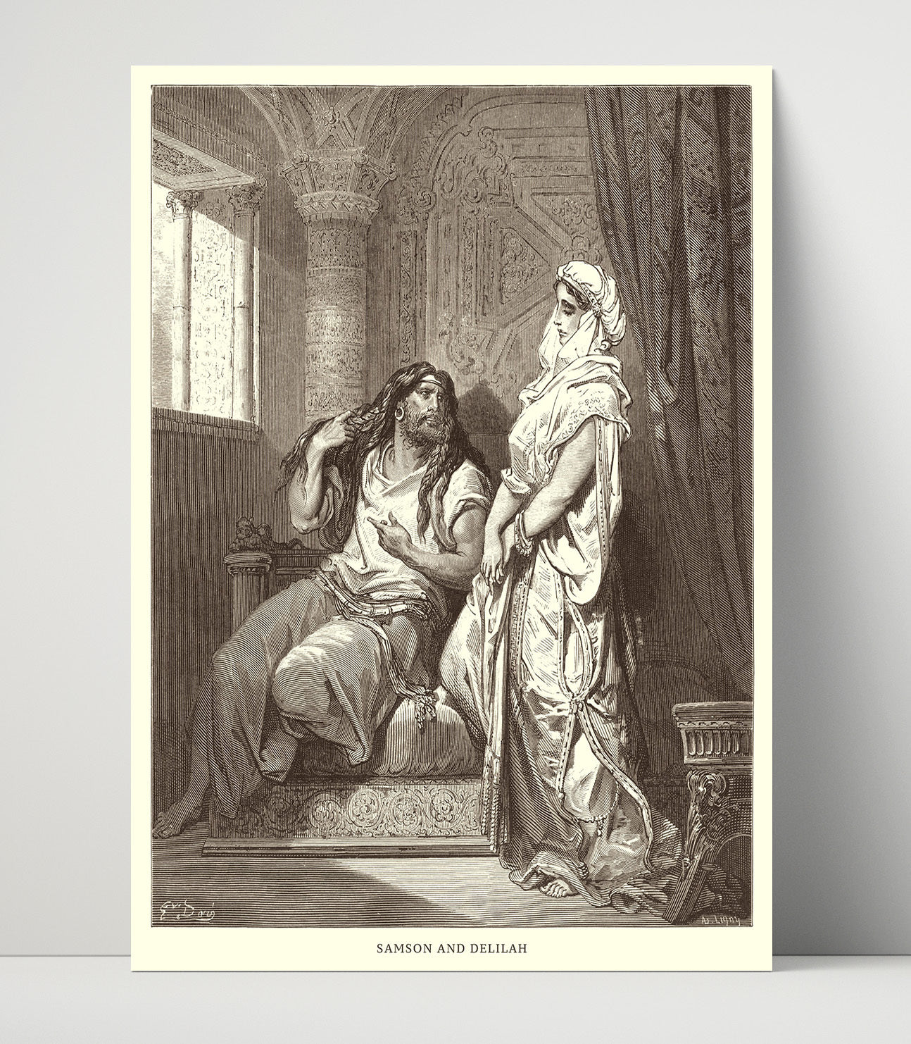 Samson and Delilah Judges 16:4-21 Dore Bible Illustration Wall Art 16x20 Unframed Print wall art print
