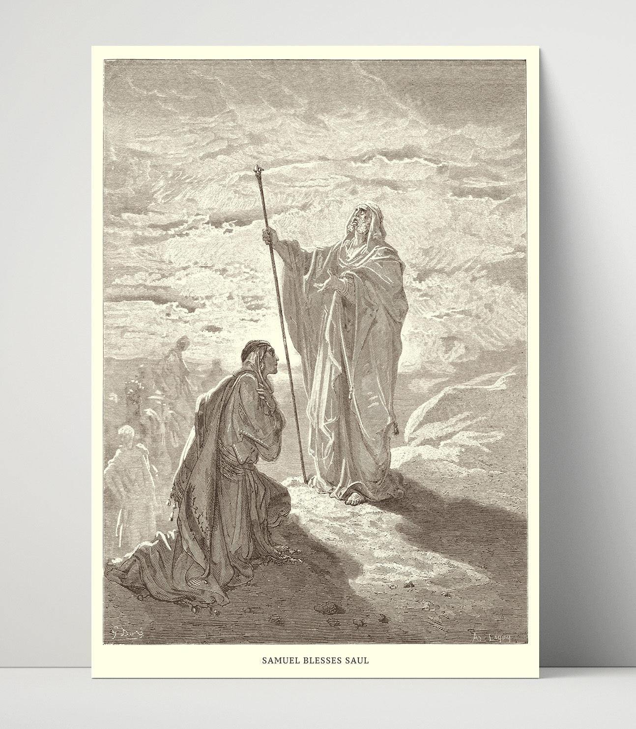 Samuel Blesses Saul 1 Samuel 10:1 Dore Bible Illustration Wall Art 16x20 Unframed Print wall art print