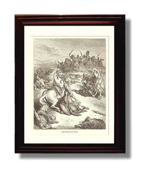 Saul and the Witch of Endor 1 Samuel 28:7-20 Dore Bible Illustration Wall Art 8x10 Beveled Frame wall art print