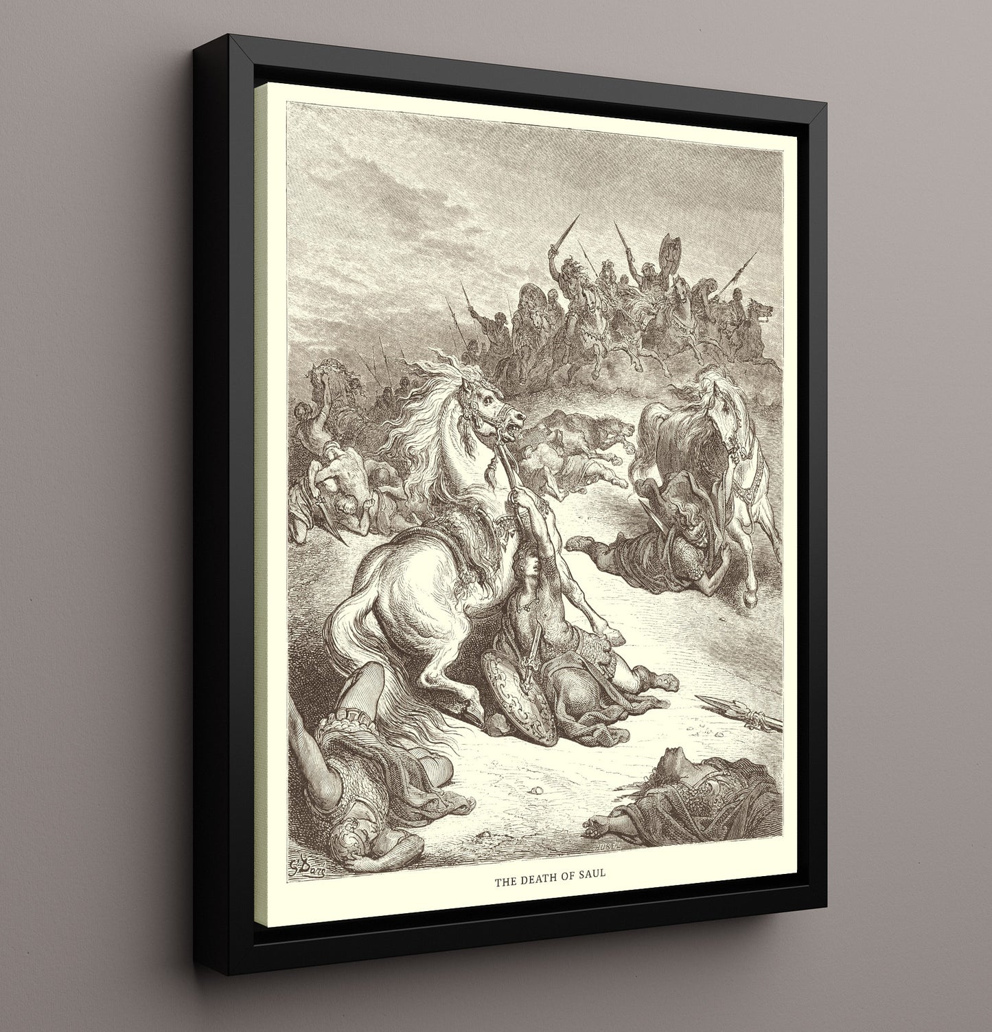 Saul and the Witch of Endor 1 Samuel 28:7-20 Dore Bible Illustration Wall Art 16x20 Framed Canvas wall art print