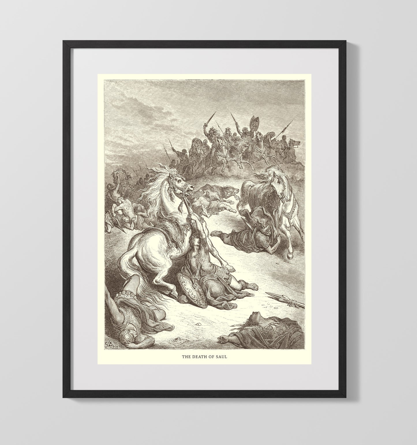 Saul and the Witch of Endor 1 Samuel 28:7-20 Dore Bible Illustration Wall Art 16x20 Gallery Frame wall art print