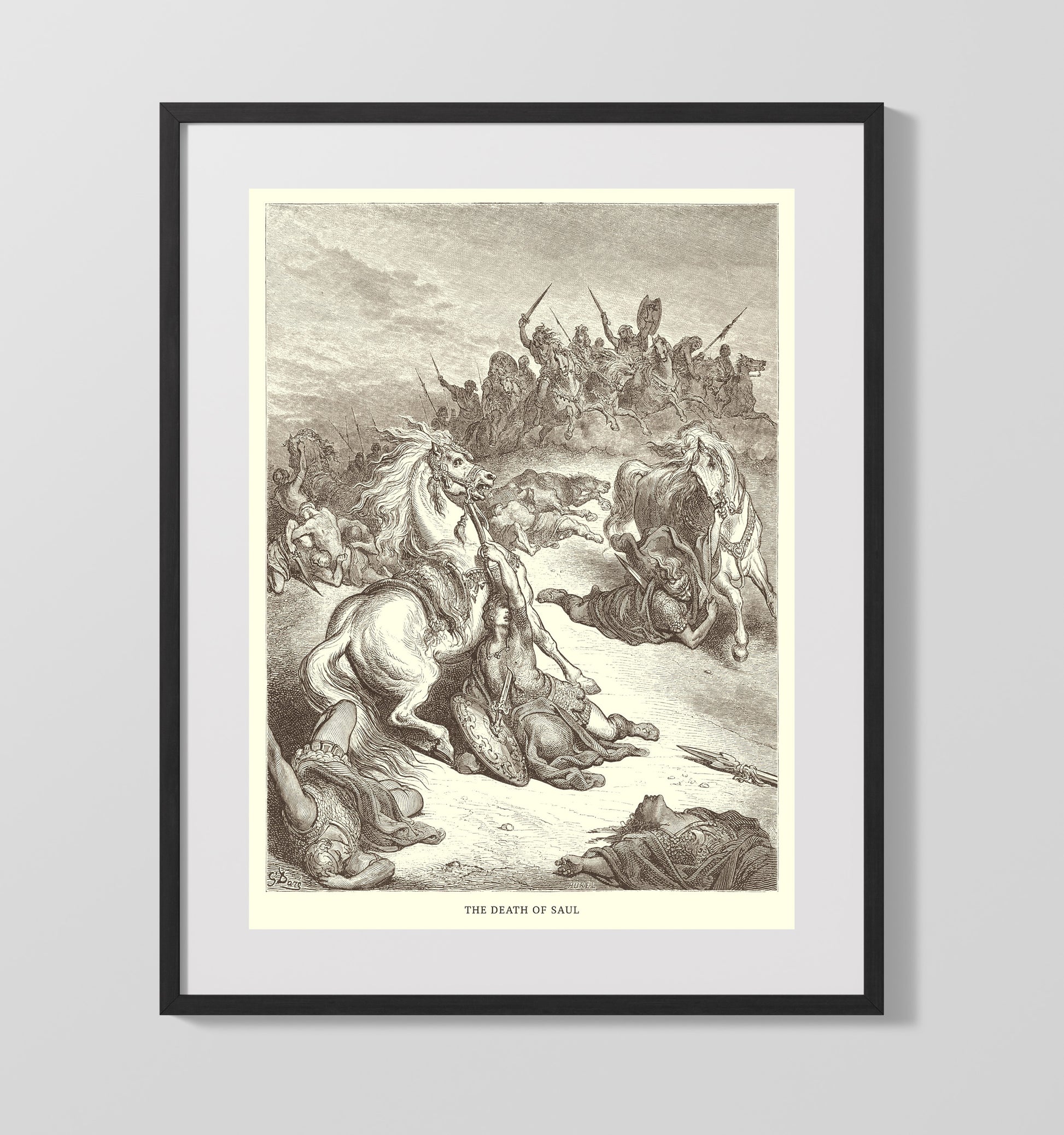 Saul and the Witch of Endor 1 Samuel 28:7-20 Dore Bible Illustration Wall Art 16x20 Gallery Frame wall art print