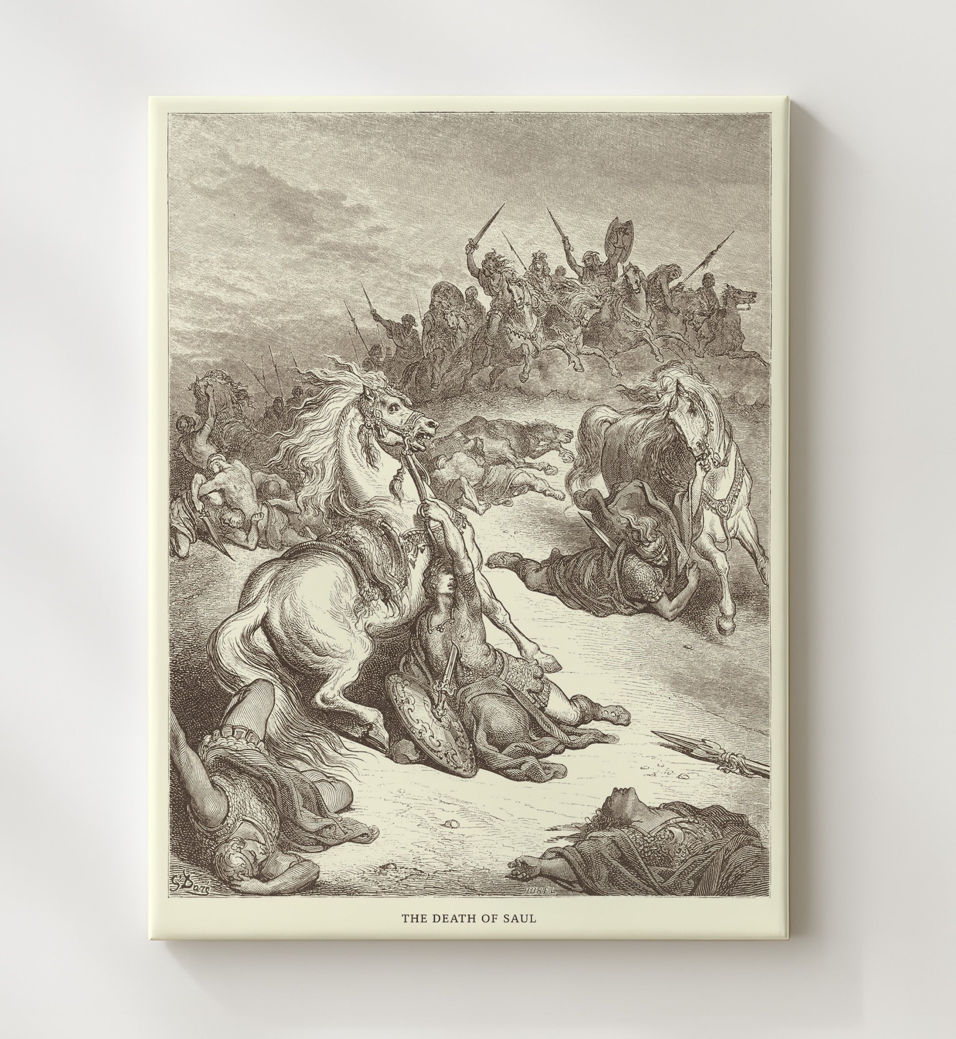Saul and the Witch of Endor 1 Samuel 28:7-20 Dore Bible Illustration Wall Art 20x24 Canvas wall art print