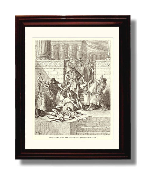 Sennacheribs Army Is Destroyed 2 Kings 19:35 Dore Bible Illustration Wall Art 8x10 Beveled Frame wall art print