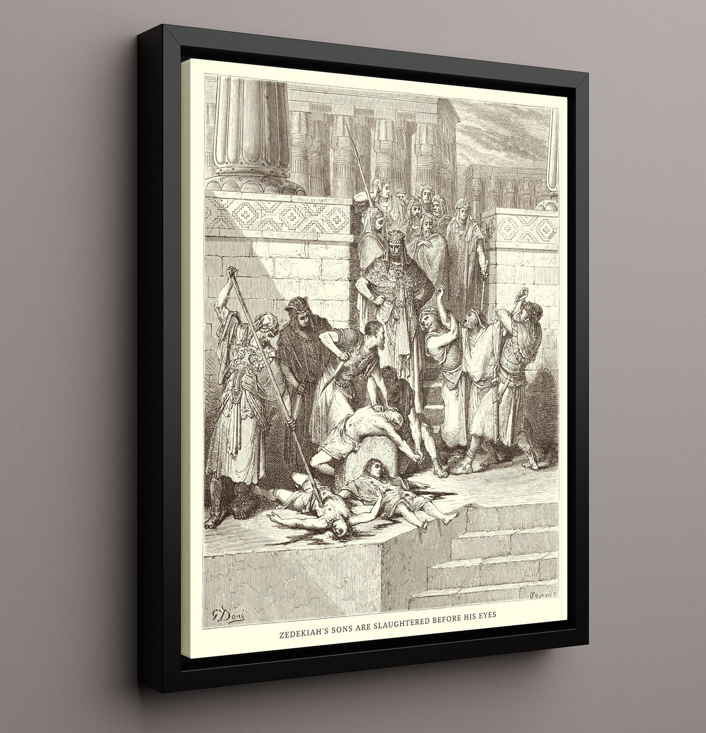 Sennacheribs Army Is Destroyed 2 Kings 19:35 Dore Bible Illustration Wall Art 16x20 Framed Canvas wall art print