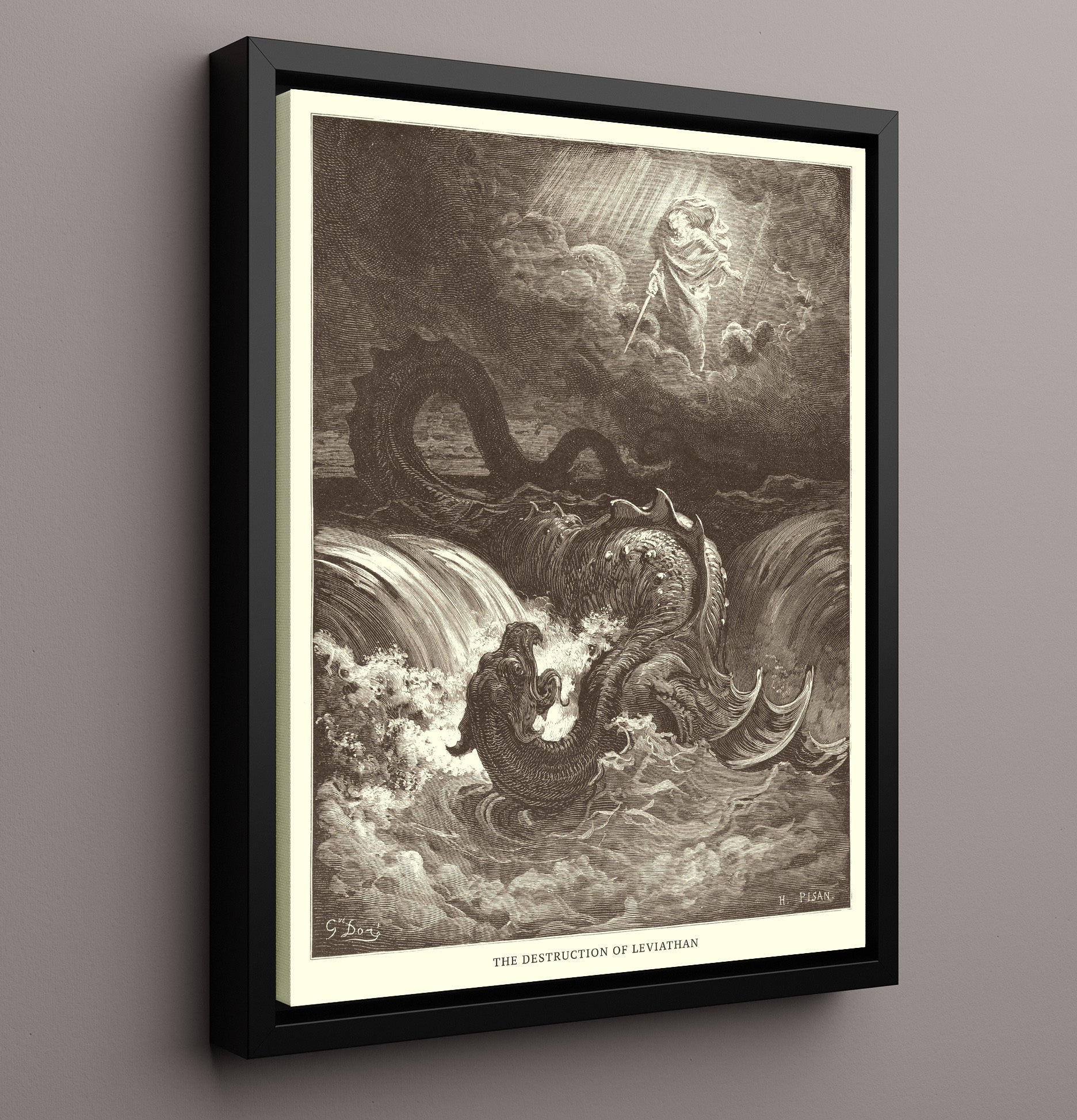 Shadrach Meshach and Abed-Nego in the Furnace Daniel 3:19-27 Dore Bible Illustration Wall Art 16x20 Framed Canvas wall art print