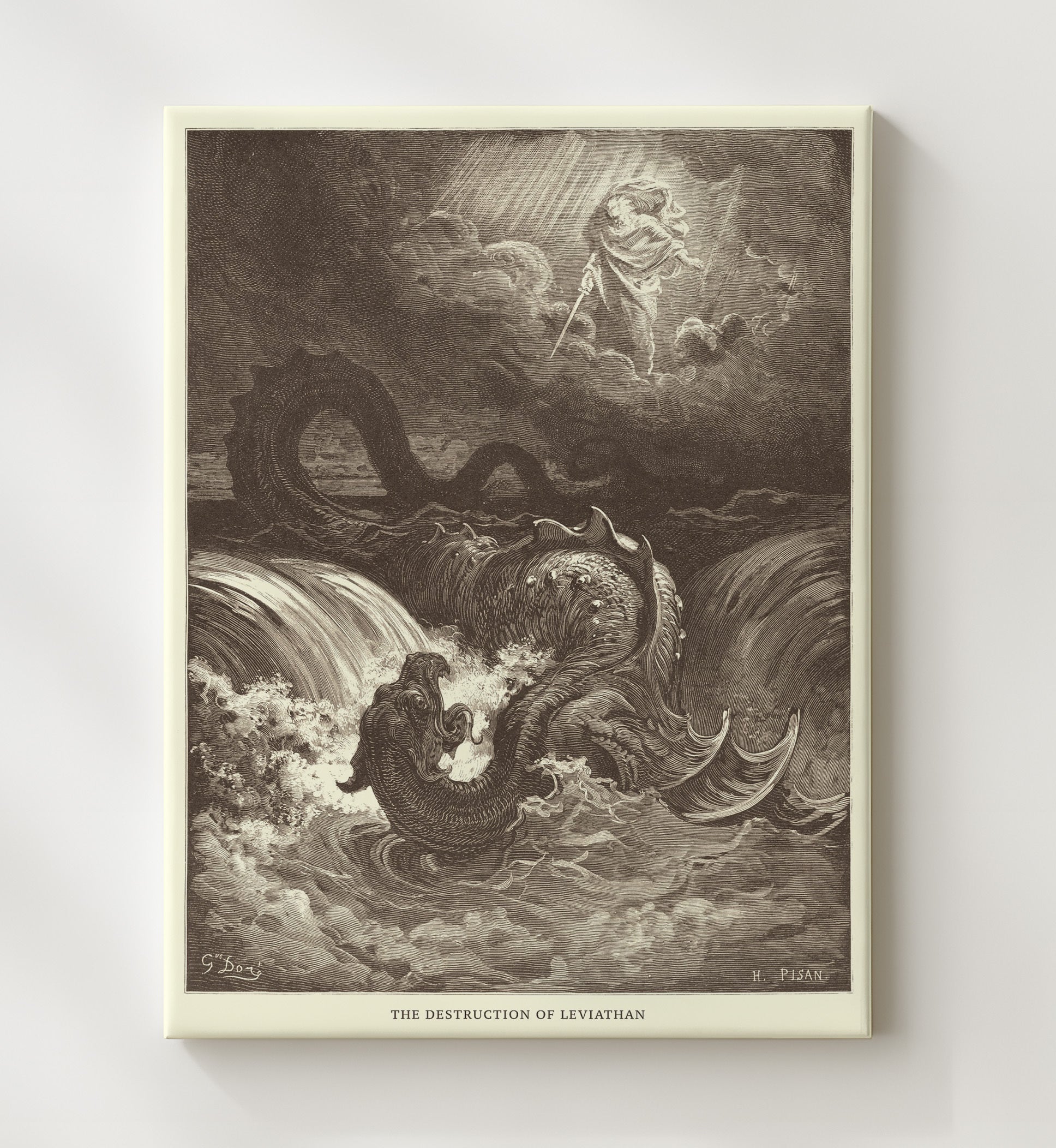 Shadrach Meshach and Abed-Nego in the Furnace Daniel 3:19-27 Dore Bible Illustration Wall Art 20x24 Canvas wall art print