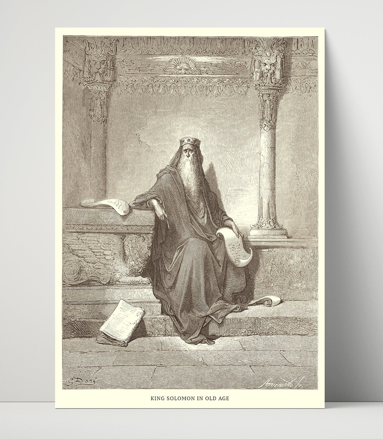 Solomon Receives the Queen of Sheba 1 Kings 10:1-13 Dore Bible Illustration Wall Art 16x20 Unframed Print wall art print