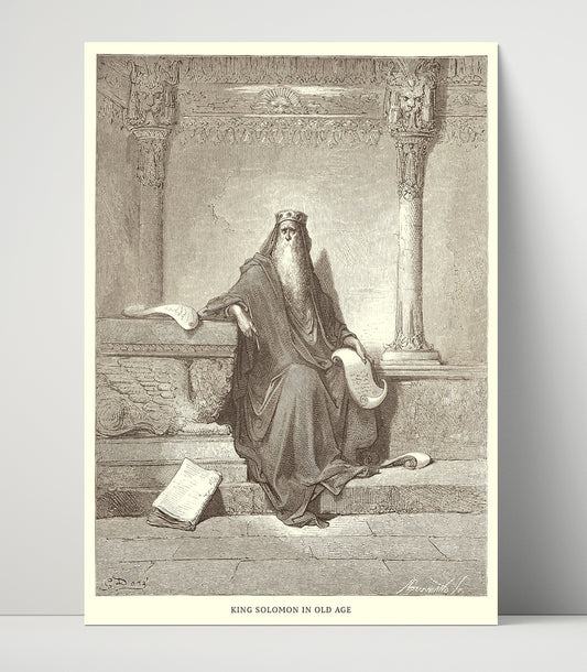 Solomon Receives the Queen of Sheba - 1 Kings 10:1-13 - Doré - 16x20 Unframed Print