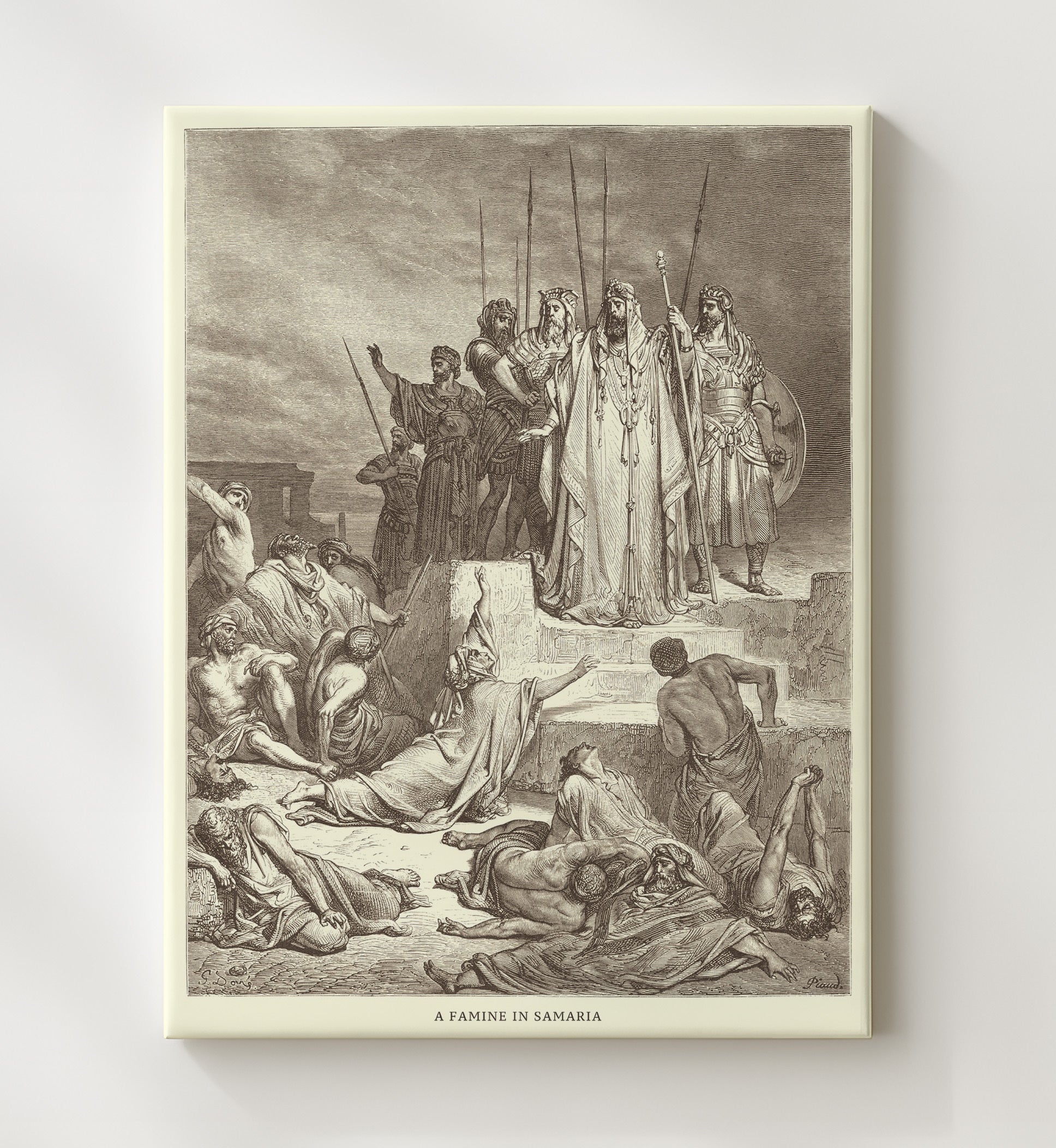 Some Children Are Destroyed by Bears 2 Kings 2:23-25 Dore Bible Illustration Wall Art 20x24 Canvas wall art print