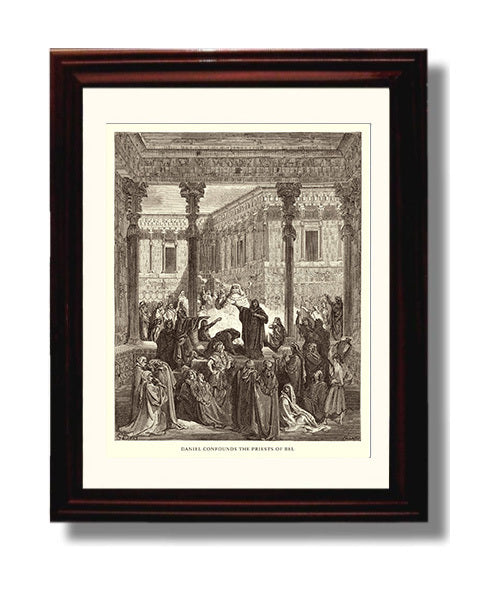 Susanna in the Bath Daniel 13 Dore Bible Illustration Wall Art 8x10 Beveled Frame wall art print