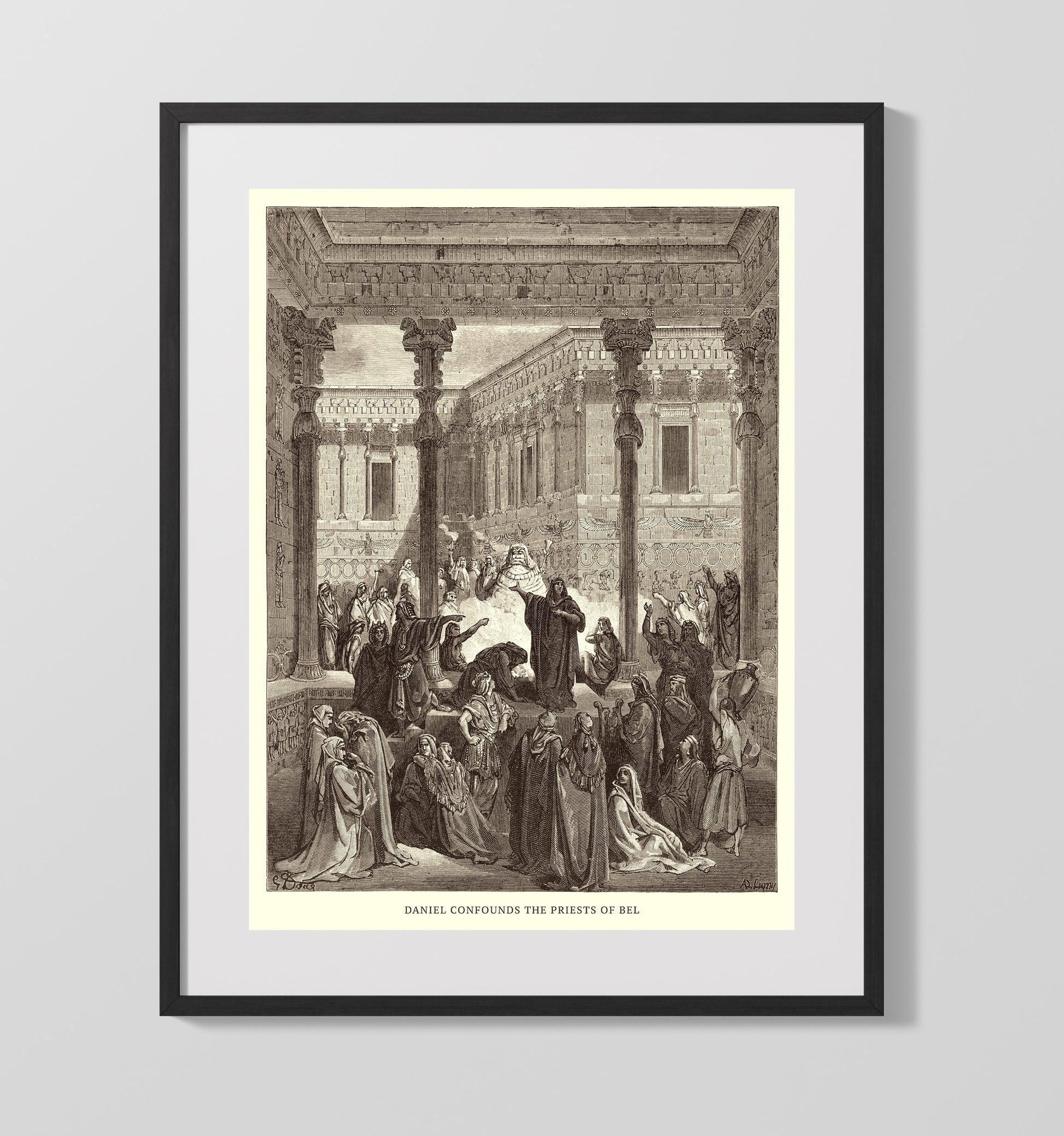 Susanna in the Bath Daniel 13 Dore Bible Illustration Wall Art 16x20 Gallery Frame wall art print
