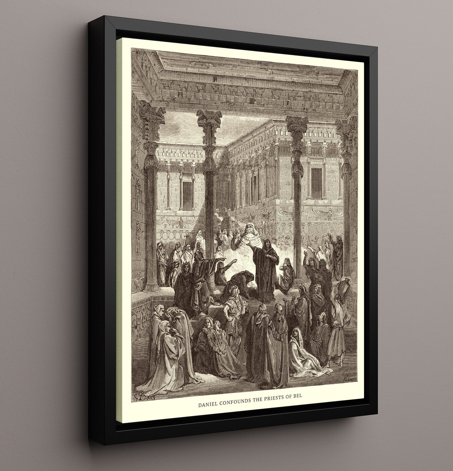 Susanna in the Bath Daniel 13 Dore Bible Illustration Wall Art 16x20 Framed Canvas wall art print
