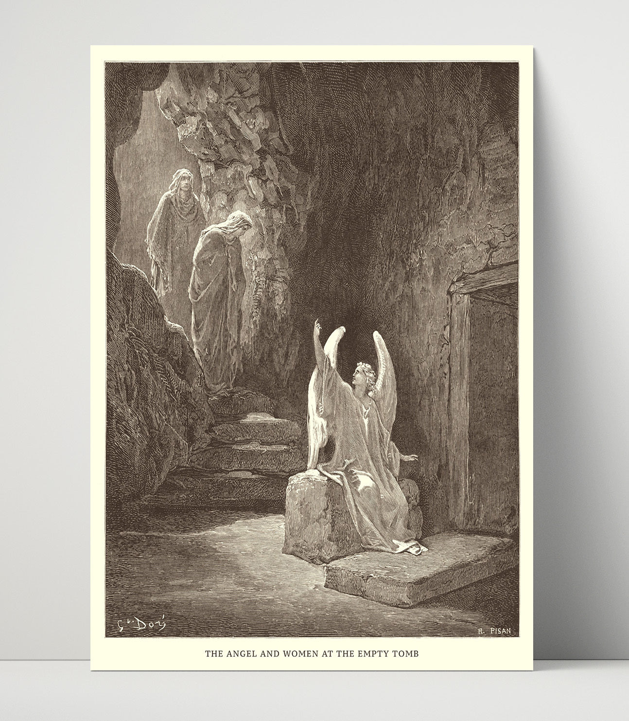 The Angel and Women at the Empty Tomb Matthew 28:1-7 Dore Bible Illustration Wall Art 16x20 Unframed Print wall art print