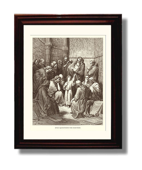 The Annunciation Luke 1:26-38 Dore Bible Illustration Wall Art 8x10 Beveled Frame wall art print