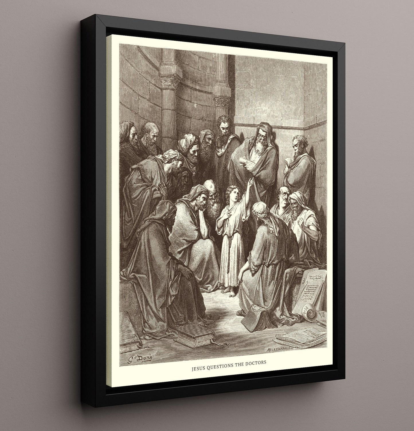 The Annunciation Luke 1:26-38 Dore Bible Illustration Wall Art 16x20 Framed Canvas wall art print