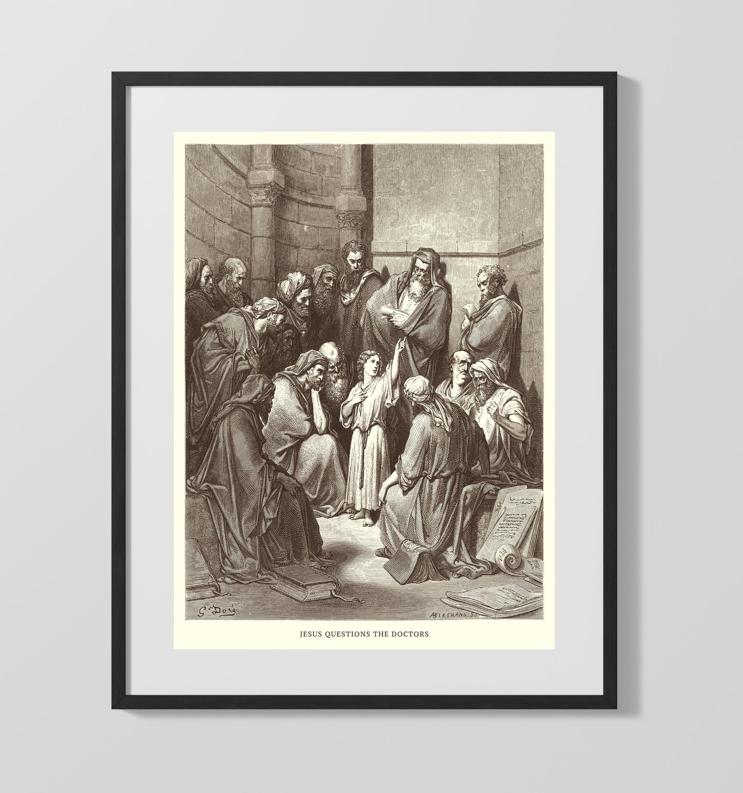 The Annunciation Luke 1:26-38 Dore Bible Illustration Wall Art 16x20 Gallery Frame wall art print