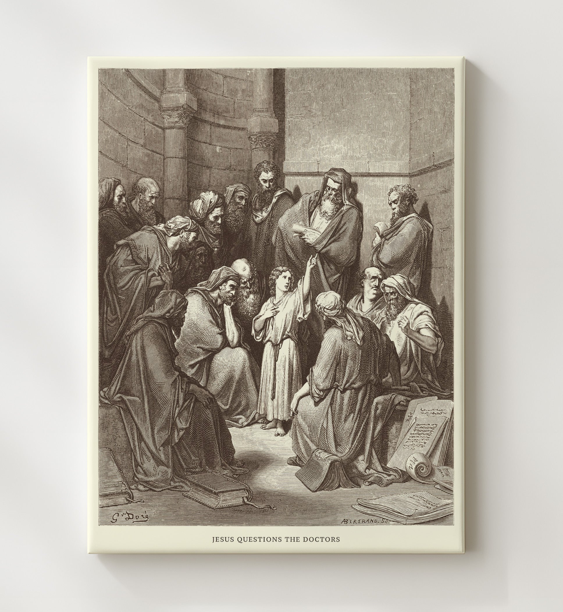 The Annunciation Luke 1:26-38 Dore Bible Illustration Wall Art 20x24 Canvas wall art print