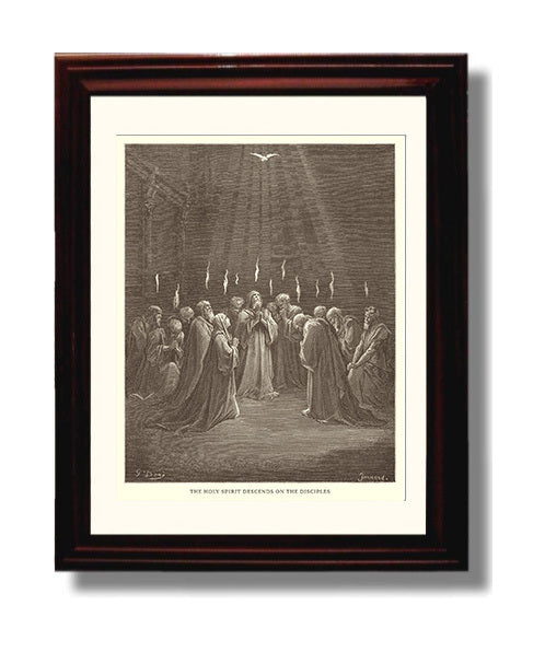 The Apostles Preach the Gospel Acts 2 Dore Bible Illustration Wall Art 8x10 Beveled Frame wall art print
