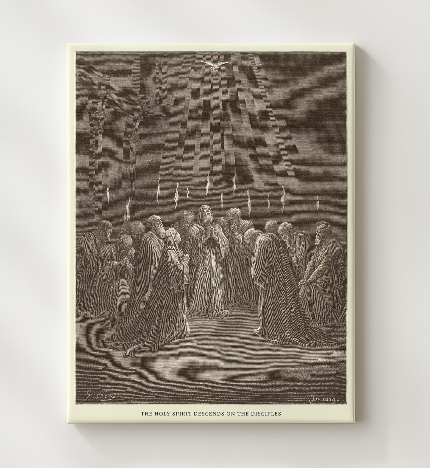 The Apostles Preach the Gospel Acts 2 Dore Bible Illustration Wall Art 20x24 Canvas wall art print