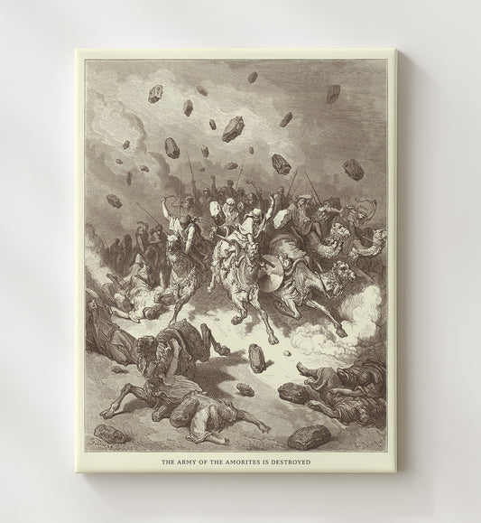 The Army of the Amorites Is Destroyed - Joshua 10:11 - Doré - 20x24 Canvas