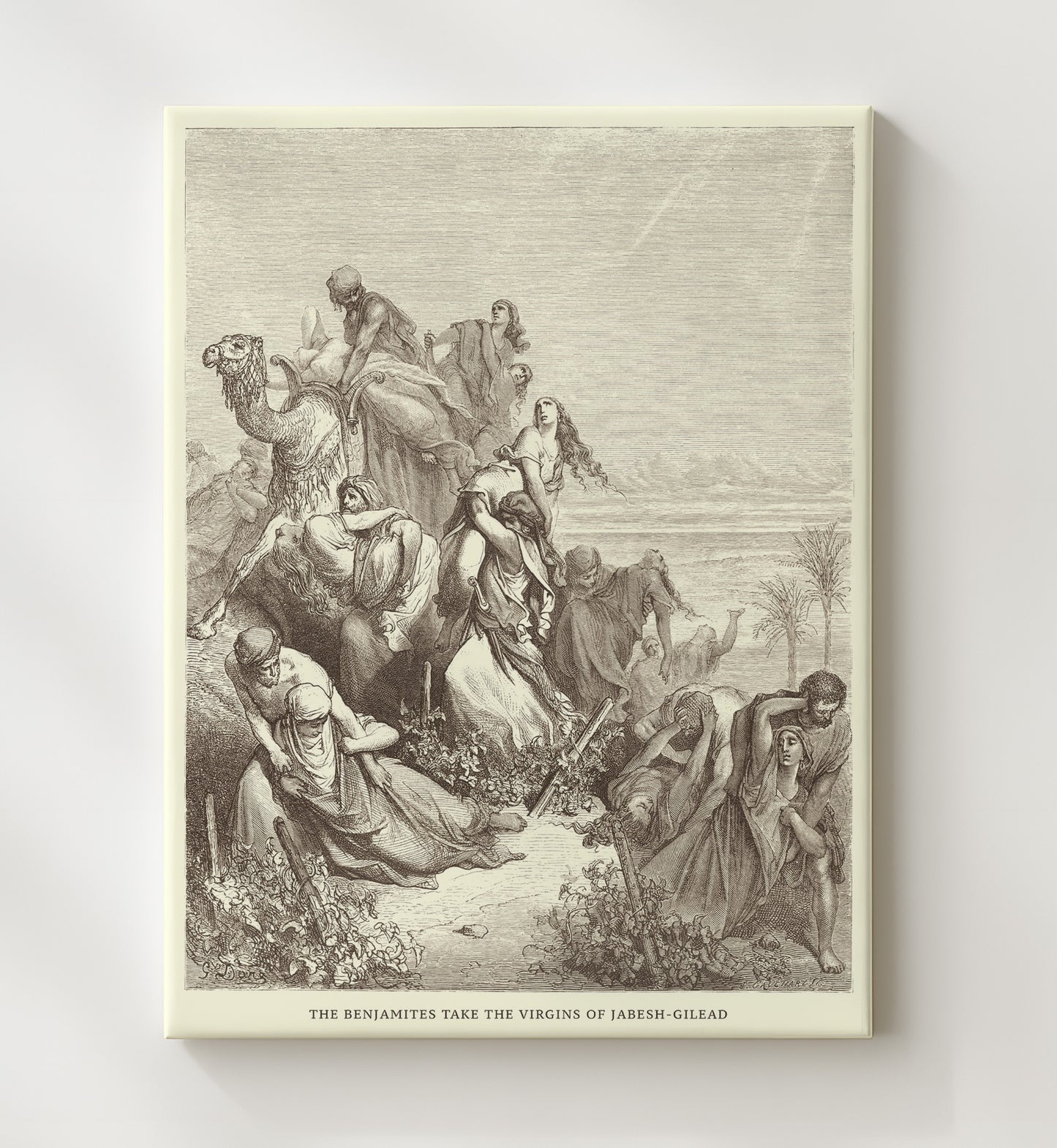 The Benjamites Take the Virgins of Jabesh-Gilead Judges 21:12-23 Dore Bible Illustration Wall Art 20x24 Canvas wall art print